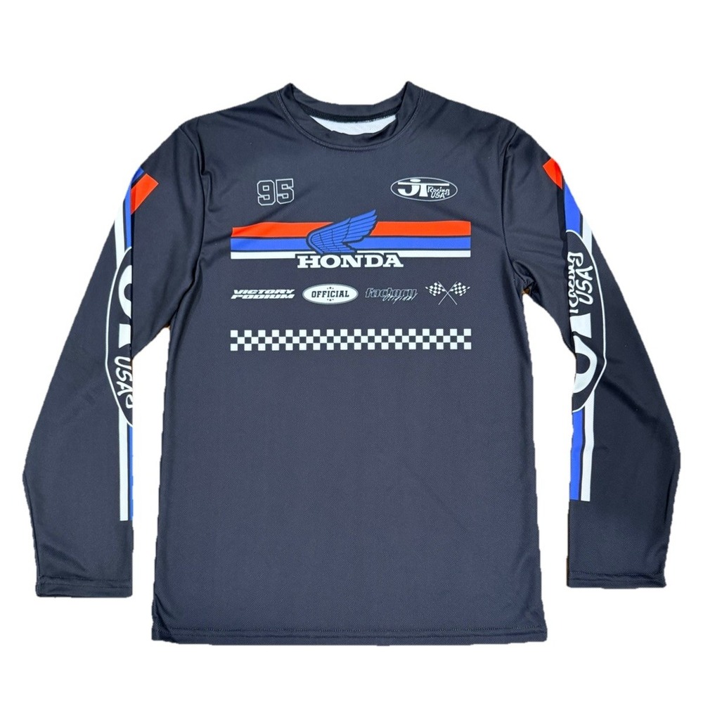 Honda Shirt Mens Long Sleeve JT Racing USA Wing Logo Motocross Jersey S Small - Picture 1 of 7